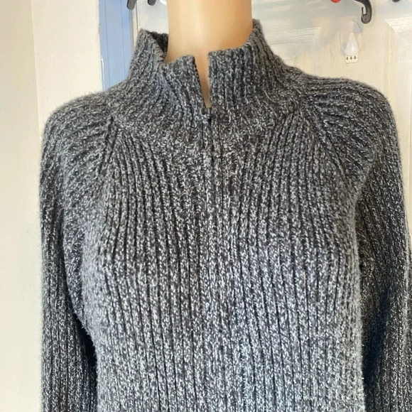 Knit Cardigan Sweater Dress Gray Whimsigoth Full Zip Side Belt Accent Lady M-L - Picture 8 of 10